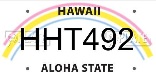 HHT492 Hawaii License Plate