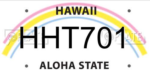 HHT701 Hawaii License Plate
