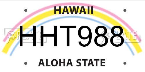 HHT988 Hawaii License Plate