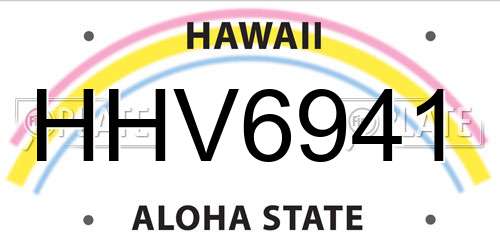 HHV6941 Hawaii License Plate
