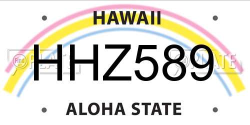HHZ589 Hawaii License Plate