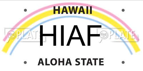 HIAF Hawaii License Plate