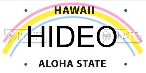 HIDEO Hawaii License Plate