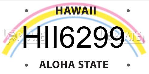 HII6299 Hawaii License Plate