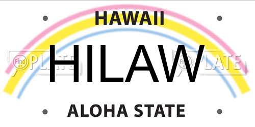 HILAW Hawaii License Plate