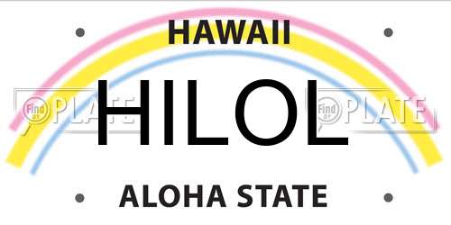 HILOL Hawaii License Plate