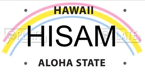 HISAM Hawaii License Plate