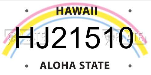 HJ21510 Hawaii License Plate