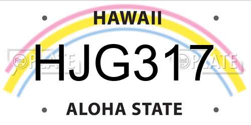 HJG317 Hawaii License Plate