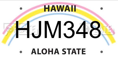 HJM348 Hawaii License Plate