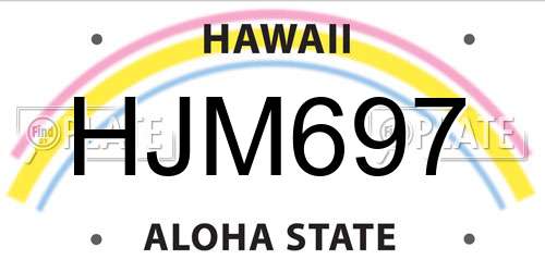 HJM697 Hawaii License Plate