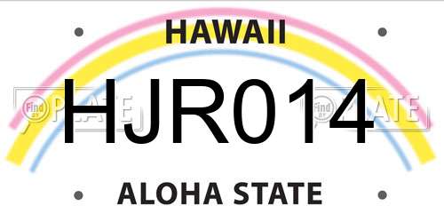 HJR014 Hawaii License Plate