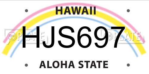 HJS697 Hawaii License Plate