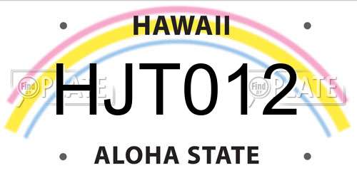 HJT012 Hawaii License Plate