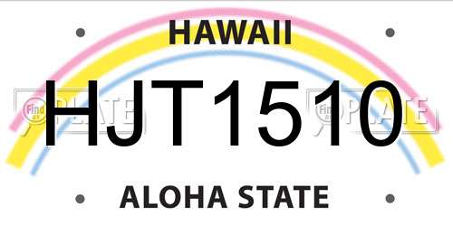 HJT1510 Hawaii License Plate
