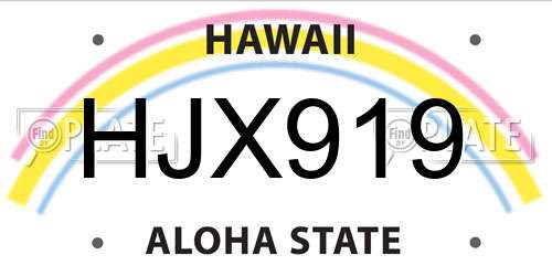 HJX919 Hawaii License Plate