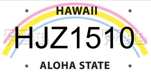 HJZ1510 Hawaii License Plate