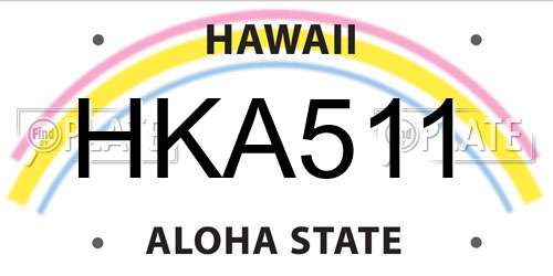 HKA511 Hawaii License Plate