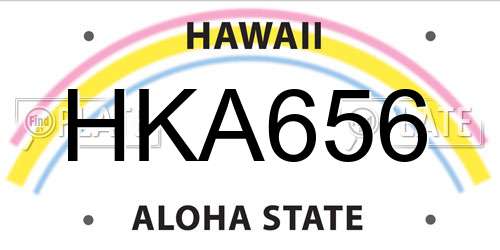 HKA656 Hawaii License Plate