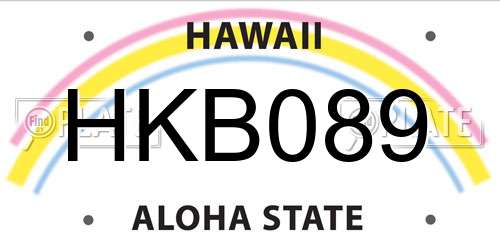 HKB089 Hawaii License Plate