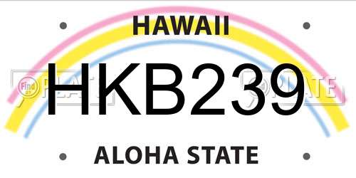 HKB239 Hawaii License Plate