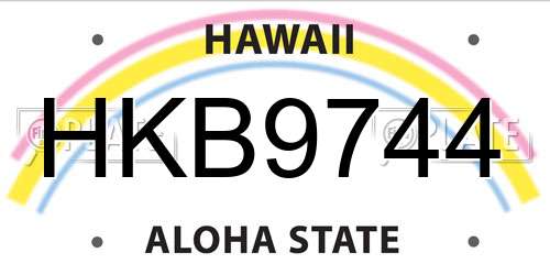 HKB9744 Hawaii License Plate