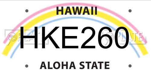 HKE260 Hawaii License Plate