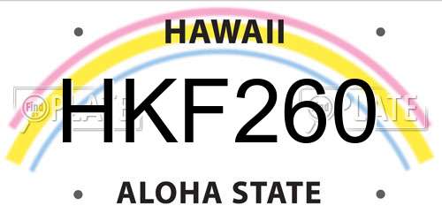 HKF260 Hawaii License Plate