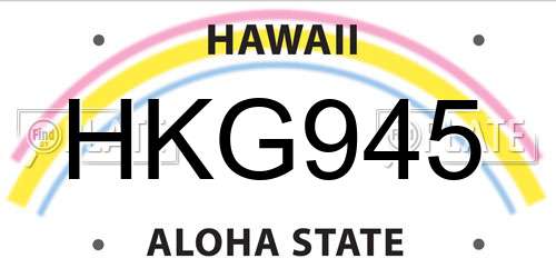 HKG945 Hawaii License Plate