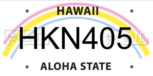 HKN405 Hawaii License Plate