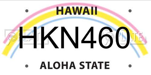 HKN460 Hawaii License Plate
