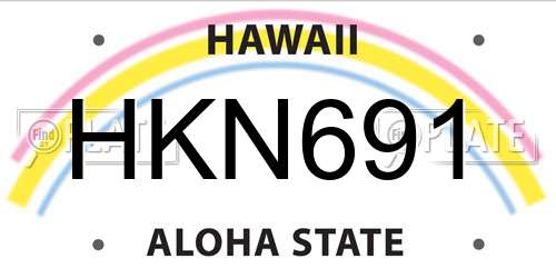 HKN691 Hawaii License Plate