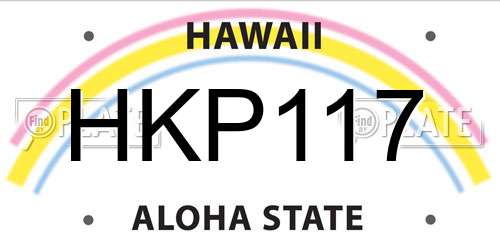 HKP117 Hawaii License Plate