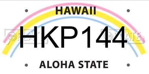HKP144 Hawaii License Plate