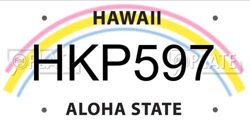 HKP597 Hawaii License Plate