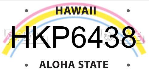 HKP6438 Hawaii License Plate