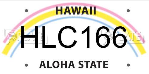 HLC166 Hawaii License Plate