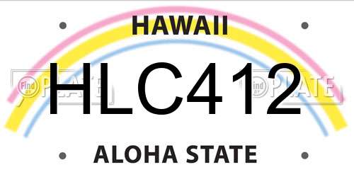 HLC412 Hawaii License Plate