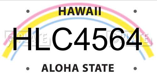 HLC4564 Hawaii License Plate