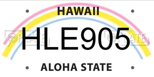 HLE905 Hawaii License Plate