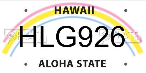 HLG926 Hawaii License Plate