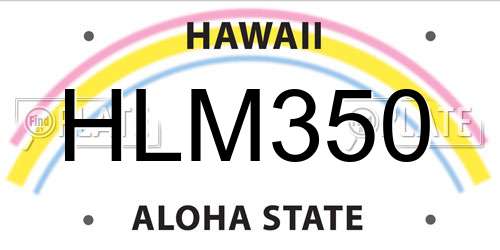HLM350 Hawaii License Plate
