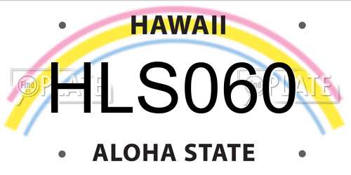 HLS060 Hawaii License Plate