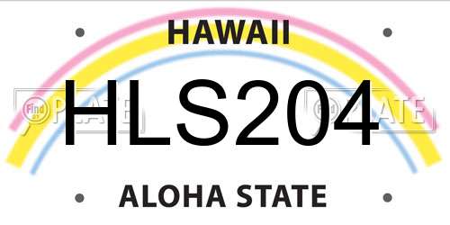 HLS204 Hawaii License Plate