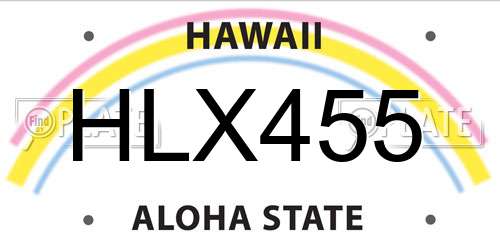 HLX455 Hawaii License Plate