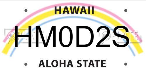 HM0D2S Hawaii License Plate