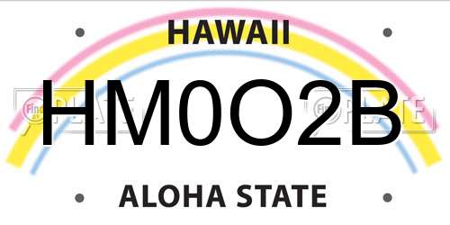 HM0O2B Hawaii License Plate