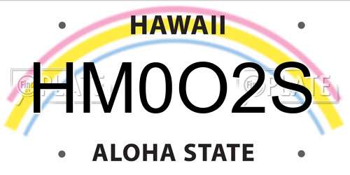HM0O2S Hawaii License Plate