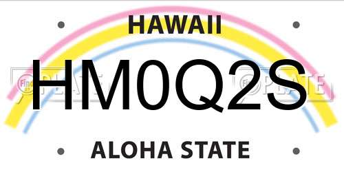HM0Q2S Hawaii License Plate