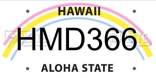 HMD366 Hawaii License Plate